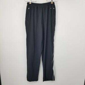 Vintage Nike Fit Dry Black Grey Side Stripe Track Pants Medium Streetwear Grunge